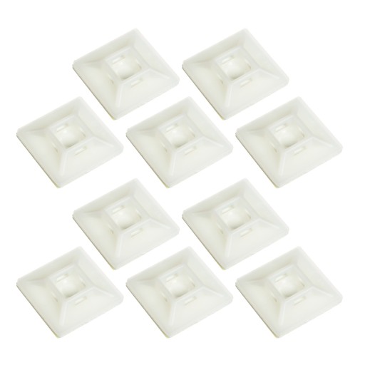 Montážne podstavce pre sťahovacie pásky 28x28mm biele