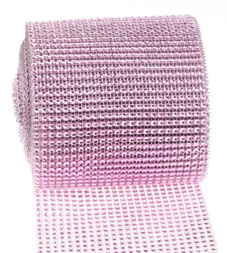 Ozdobné kamienky s diamantovou zirkónovou stuhou Ružové kamienky 12cm x 9,2m