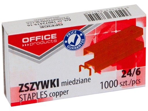 Kancelárske sponky do zošívačky 24/6 1000 kusov kancelárskych produktov x 10 balení