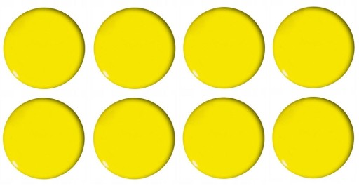 Tetis žlté konvexné magnety na tabuľu 20 mm 8 ks