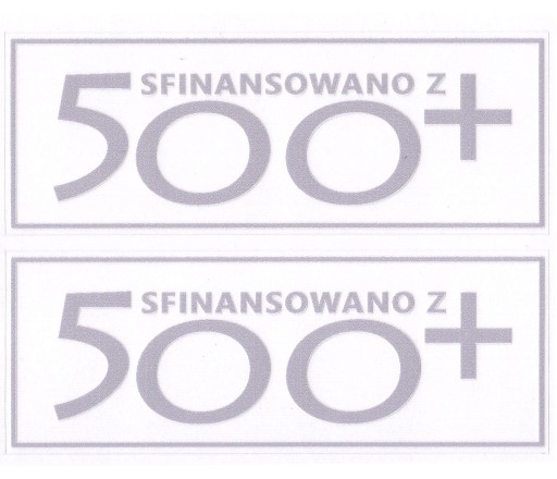 NÁLEPKY UV STRIEBORNÉ NÁLEPKY FINANCOVANÉ 500+ PLN