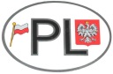 NÁLEPKA IDENTIFIKÁCIA KRAJINY POĽSKO ZNAK VLAJKY PL