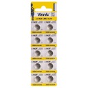 10x AG12 BATÉRIA VINNIC L1142 LR43 G12 186 L1142F