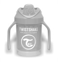 TWISTSHAKE STRIEBORNÝ hrnček S MIEŠAČOM 230 4m+ sivý
