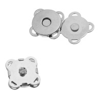 1ks magnetická spona na tašky 15mm, strieborná