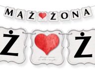 Dekorácia Banner Garland Svadobný Manžel Manželka 200cm