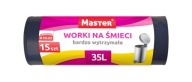 Vrecia na odpad, čierny odpad, 35l, 15 ks