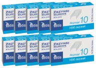 10x kancelárske sponky č. 10 1000 kusov. Tetis GZ101-B