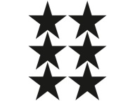 Samolepky na stenu BLACK STARS 10cm 12 ks