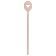 Drevená kuchynská lyžica 25 cm vzory SRDCE
