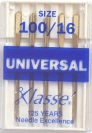 UNIVERZÁLNE STROJOVÉ IHLY veľ 100 -5ks- Klasse