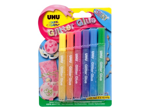 UHU GLITTER 6 FAREB X 10ML LESKL