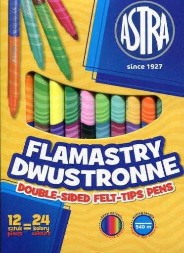Astra obojstranné popisovače 12/24 farieb