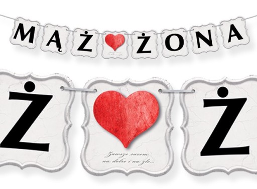Dekorácia Banner Garland Svadobný Manžel Manželka 200cm