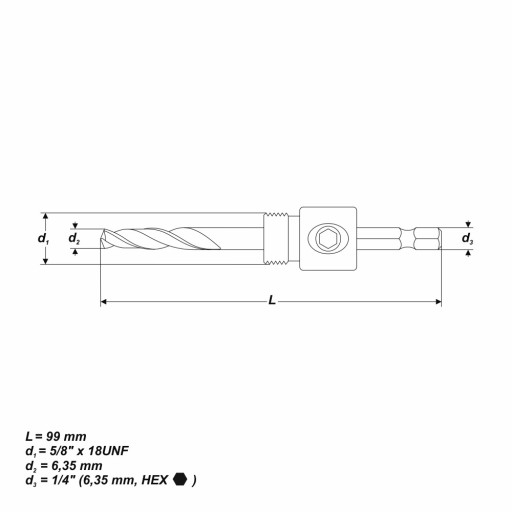 DR-25-323 Adaptér pre HEX bimetalové dierovacie píly