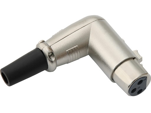 3pinový XLR mikrofónový konektor Canon, uhlový