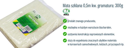 PODLOŽKA SKLOlaminátová 300g 0,5m BOLL