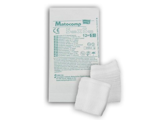 STERILNÉ GÁZOVÉ KOMPRESY STERILNÉ KOMPRESY 5x5 gázových tampónov, pupok, oči, 5 ks.