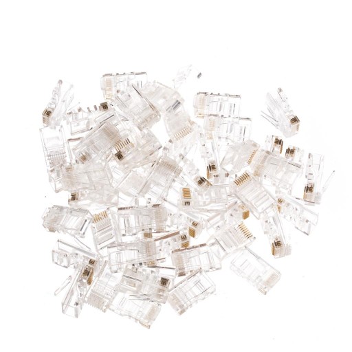 50 ks SVORKY ZÁSTRČKOVÉ KONEKTORY RJ45 8P8C internet pozlátené LAN cat 5e 5 UTP