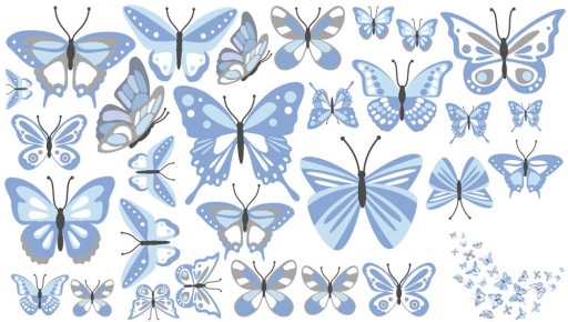 Nálepka na stenu BOTTERFLIES! Veľký výber! 100 x 76 cm