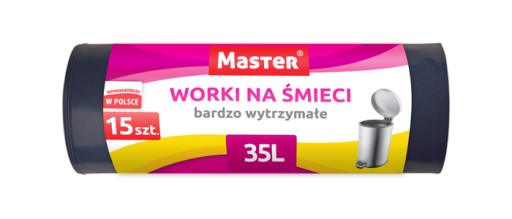 Vrecia na odpad, čierny odpad, 35l, 15 ks