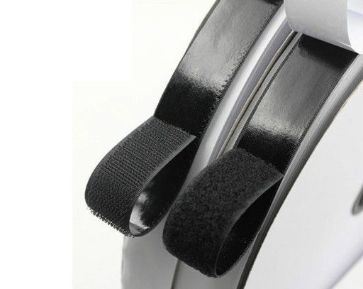 VELCRO s LEPOM 4 cm SAMOLEPIACI 1m+1m 40mm Čierna