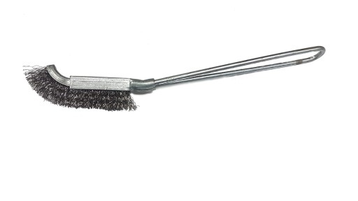 KOVOVÁ RUČNÁ DRôTENÁ KEFA 210 mm, ZAHNUTÁ