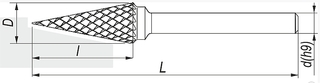 FRÉZA OTOČNÝ PILNÍK SKM 4x12 VHM PRO SHANK. 3 mm