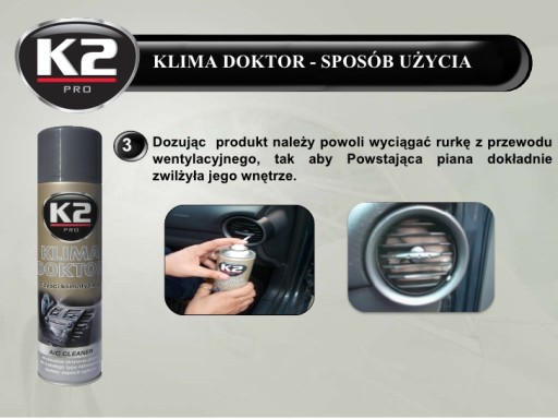 K2 KLIMA DOKTOR na dezinfekciu a odstraňovanie plesní z klimatizácie v automobiloch