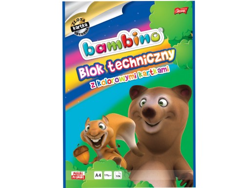 BAMBINO technický blok A4, farba + zlatá a strieborná