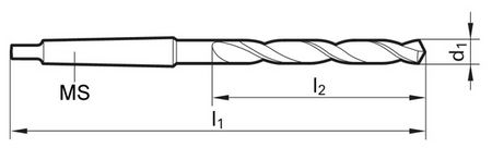 Kónický vrták HSS Morsa MK1 6 mm do kovu