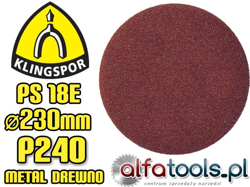BRÚSNY KOTÚČ NA VELCRO 230 P240 KLINGSPOR PS 18EK