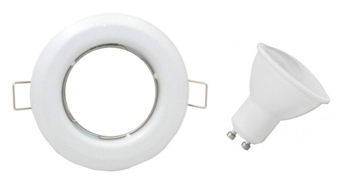 PEVNÁ HALOGÉNOVÁ LAMPA, BIELA + GU10 LED 1W