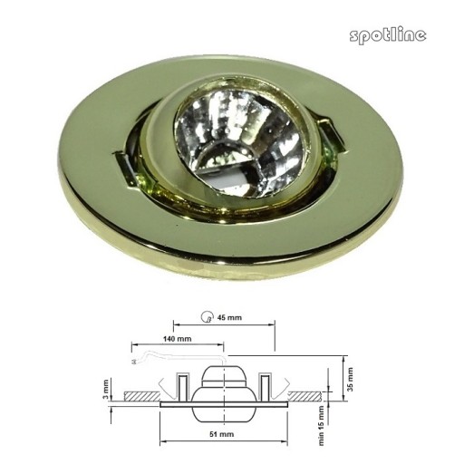 SPOTLINE MINI POHYBLIVÁ OČNÁ BUĽBA 12V G4 MOSADZ