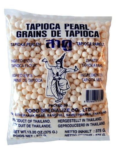 Biela tapioka Veľké perly Guľôčky z manioku Dezerty Bubble Tea Bezlepkové 375 g