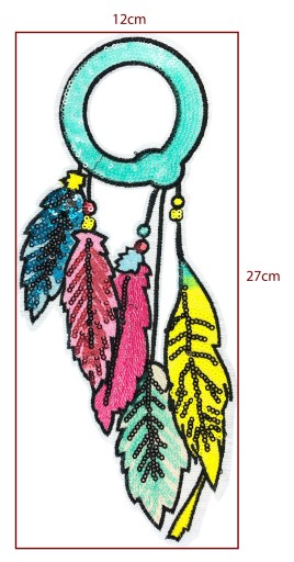Nášivka flitra DREAMCATCHER, nášivka TERMO, 27cm