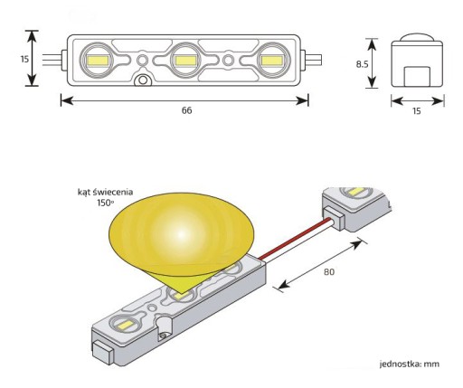 RGB LED MODUL 5252 IP68 0,72W SAMSUNG 5 ROKOV GU.