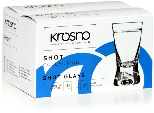 Poháre na likér na vodku KROSNO Shot 25ml X-Line