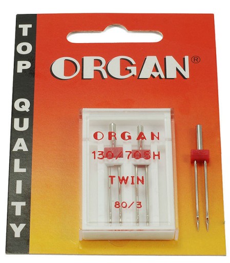 ORGAN TWIN dvojité poloploché ihlice 80/3 2 ks.