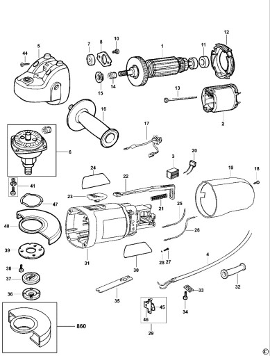 Kefy Black-Decker pre brúsky CD105 CD115 AST6