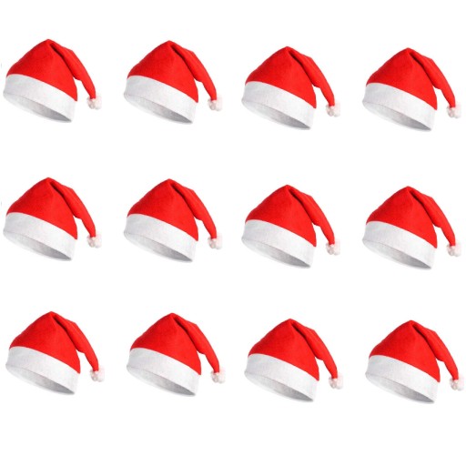 Santa Claus klobúk Vianočný Santa Mikuláša 12 ks Klob