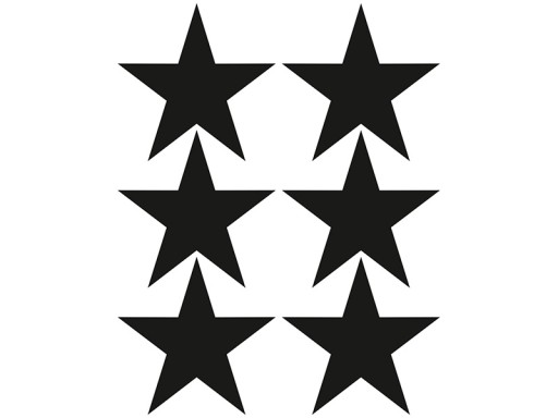 Samolepky na stenu BLACK STARS 10cm 12 ks