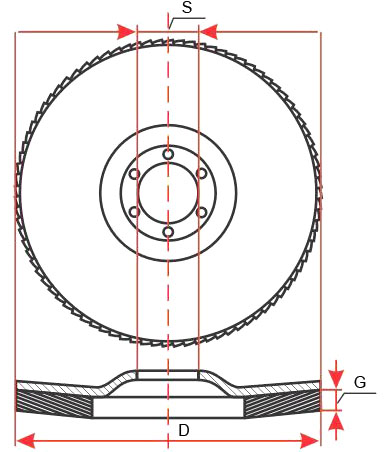 KLAPKOVÝ BRÚSNY KOTÚČ 125MM P80