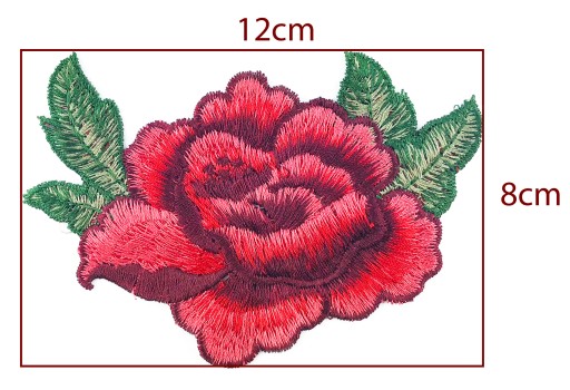 Nášivka ruže vyšívaná kvetina 12cm