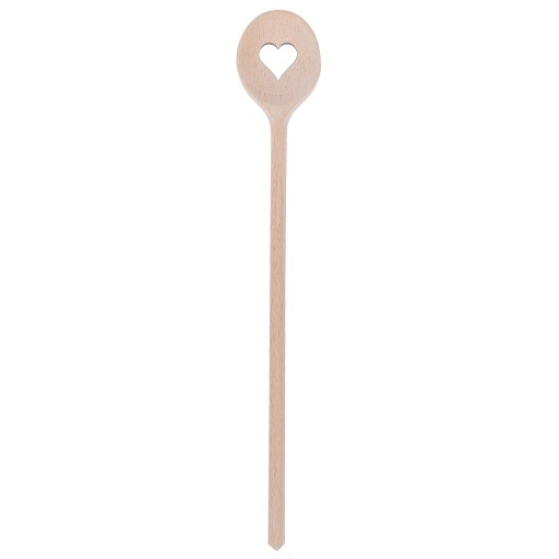 Drevená kuchynská lyžica 25 cm vzory SRDCE!!!