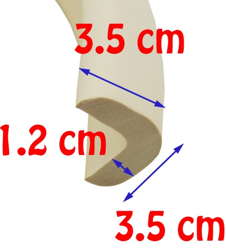 OCHRANNÁ PENOVÁ PÁSKA DO rohov, LSHAPE hrubá, 200 cm