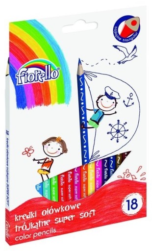 Pastelky FIORELLO Super Soft, 18 farieb, trojuholníkový GRAFIT