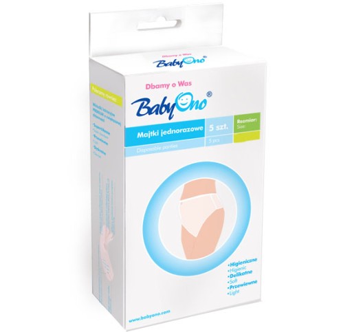 Popôrodné jednorazové nohavičky BabyOno - 5 ks, veľkosť L