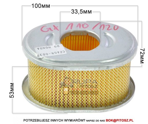 VZDUCHOVÝ FILTER pre MOTOR HONDA GX110 GX120