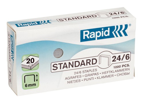 Kancelárske sponky 24/6 RAPID Standard 1000 ks